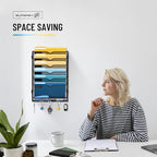 SUPEASY 7-Tier Wall File Holder Organizer with Hooks, Mesh Hanging File Organizer, Mail Organizer Wall Mounted for Papers, Folders, Office Magazine Rack, Black, 2Pack