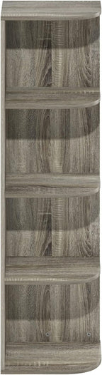 Furinno Pasir 4-Tier Corner Open Shelf Bookcase, French Oak