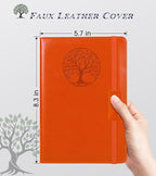 Biuwory Lined Journal Notebook for Women Men,256 Pages A5 Hardcover Leather Journals for Writing,Travel,Business,Work & School,College Ruled Notebooks for Note Taking,Diary Notepad 5.7"×8.3" orange