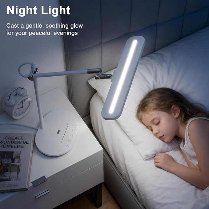 Newkana LED Desk Lamp with CRI 98, Advanced Eye-Caring Bright Desk Light for Crafting, Home Office & Kids Studying, Multi-Angle Adjustable, Dimmable Full Spectrum with Touch & Gesture Control