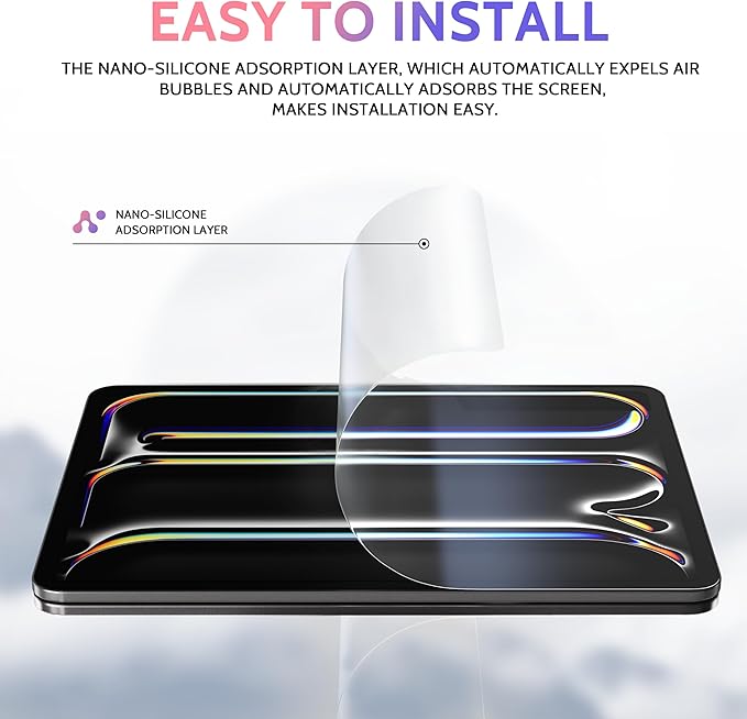 Peslv 2 Pack Like Paper Screen Protector for iPad Air 13 Inch 2024/2025 (M2/M3, 6th/7th Gen), Matte Anti Glare PET Film/Blue Light Filter Eye Protection Cover/Drawing & Writing Feel Like on Paper