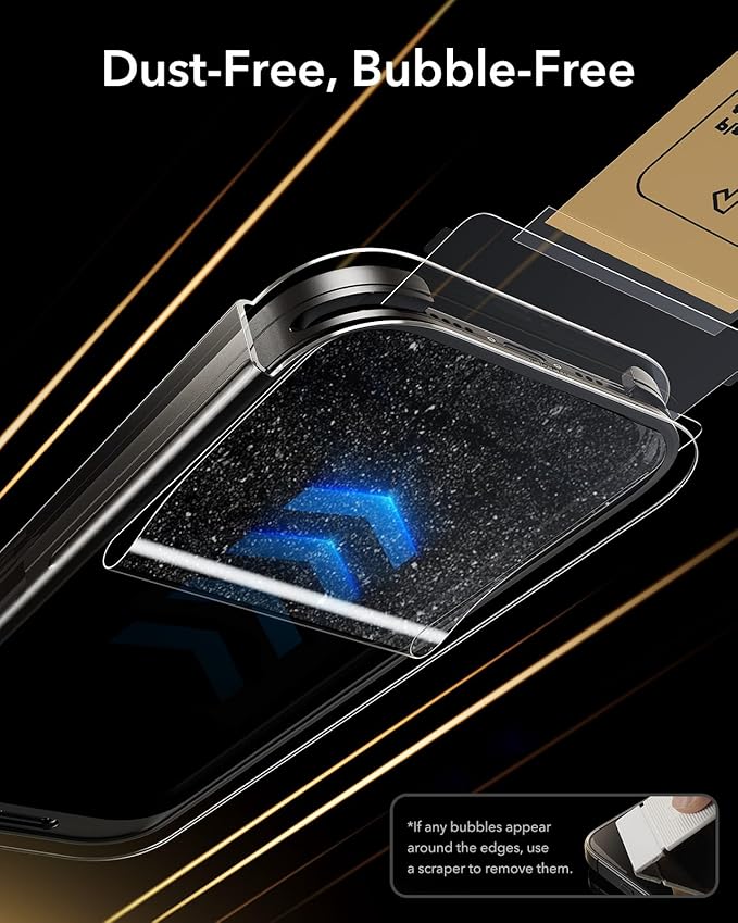ESR Accessory Glass by Corning™ 3 Pack 9H+ Glass for iPhone 16/15 Screen Protector, Military Grade Shatterproof & Durable with UltraFit Tray