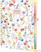 Forvencer 2026 Planner, Hardcover Calendar Planner Weekly and Monthly, Jan 2026 - Dec 2026, 8.5" x 11", Spiral Agenda Book with Tabs, Exquisite Daily Journal Organizer for Home School, Floral