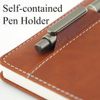 SLFreMint Premium Hardcover Executive Notebook with Pen and Pen Holder Clip, Card Pockets, 240 Pages, College Ruled, 80GSM, Leather Note Book for Work, Study, Diary and Other Scenarios, Suitable Journal for Both Men and Women