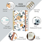 2026 Planner - Weekly Monthly Planner 2026 from January 2026 to December 2026 with 12 Monthly Tabs, Flexible Cover, Inner Pocket, 8.5" x 11", Rose Floral