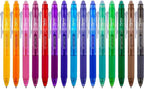 ParKoo Erasable Gel Pens, 15 Colors Retractable Erasable Pens Clicker, Fine Point 0.7mm, Make Mistakes Disappear, Assorted Color Inks for Drawing Coloring Writing Planner