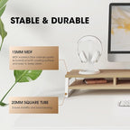 Fenge Dual Monitor Stand for Desk, 42.5in Large Monitor Riser for 2 Monitors, 2 Tier Computer Office Desk Top Shelf, Desktop Storage Stand for Laptop, PC, Computer, Printer