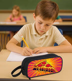 AnySmic Pizza Pencil Case for Boys Girls, Large Durable Pencil Pouch for Kids, Polyester Big Capacity Pen Case Gifts, Double Zipper, Food Single-sided Printed Bag Organizer