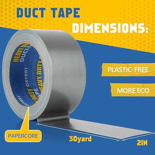 CXYARY Duct Tape 2 Inch x 450 Yard-15 Roll, Heavy Duty Gray Waterproof Tape for Any Weather, No Residue Tape for Pipe Repairs Indoor & Outdoor, Tear by Hand