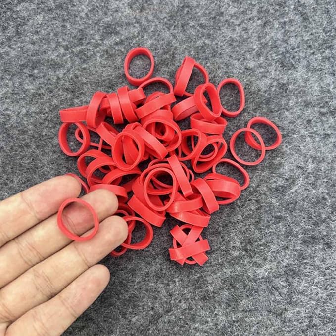 500pcs Red Color Mini Rubber Bands Elastic Bands Rubber Band for Organizing File Ties Bands School Office Supplies Stationery Holder Band Loop