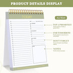 Thboxes 2 Packs To Do List Notepad, Totally 208 Pages To Do List Notebook A5 Undated Daily Planner Notepad with Transparent Cover and Task Checklist Home Office School Supplies, Simple Style