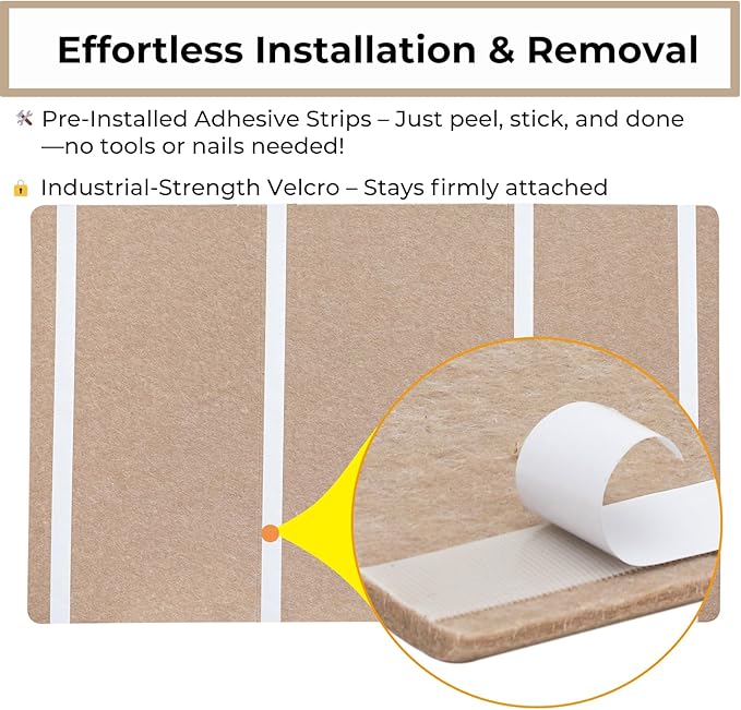 Foldable 72x 48 Inches Large Bulletin Board for Wall, Decorative Picture Display Felt Board with Self-Adhesive Tape for School, Home, Kitchen & Office Walls, Includes 30 Pins, Oatmeal