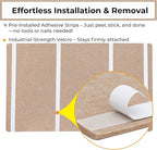 48 x 36 Inches Foldable Large Bulletin Board for Wall, Decorative Picture Display Felt Board with Self-Adhesive Tape for School, Home, Kitchen & Office Walls, Includes 30 Pins, Oatmeal