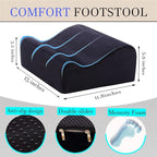 COMFelicify Foot Rest for Under Desk at Work, Ergonomic Under Desk Footrest with Washable Cover, Memory Foam Foot Stool for Office Chair & Gaming Chair, Back & Hip Pain Relief, Black