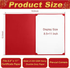 Fainne 120 Packs Certificate Holders Bulk, Diploma Covers Gold Foil Border, Document Covers for Letter Size 8.5x11 Award Certificates, Cardstock, Document Papers, Paper Card Stock(Bright Red)
