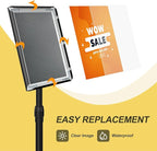 Relx Sign Holder Stand 8.5x11 inch - Adjustable Floor Standing Sign Holder - Signage Stand with Snap-Open Frame Display for Malls,Schools,Restaurants