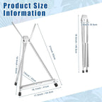 Xinnun 12 Pcs Aluminum 15'' to 21'' High Tabletop Easel Display Adjustable Portable Tripod Desktop with Extension Arm Wings and Rubber Feet for Canvas, Paintings Suitable for School Studio (Silver)