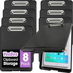 8 Pack Clipboard with Storage, High Capacity Storage Clipboard 8.5 x 11 with Pen Holder, Letter / A4 Size, Inner Plastic Folder Attached for Teacher Office Home, Size 13.4 x 9.4 x 0.9 in