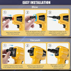 Kachiari High Volume Compressed Air Duster with 20V Max Battery, 50000RPM Brush Motor, LED Light, 6 Multi-Use Accessories - Ideal for PC Keyboard, Car Cleaning （Battery Included）