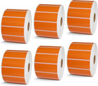 BETCKEY - 2.625" x 1" File Folder & Address Labels Compatible with Zebra/Rollo Label Printer,Premium Adhesive & Perforated[Orange, 6 Rolls, 12000 Labels]
