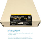 Lineco Museum Archival Storage Box, 11.75x14.75x3 in. Drop Front Design. Acid-Free with Metal Edge. Organize Photos, Pictures, Prints, Documents, Crafts, DIY. Tan, 1 Pack