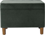 Spatial Order Home Decor | Dinah Collection Modern Storage Ottoman | Ottoman with Storage for Living Room & Bedroom(Loden Green Velvet)