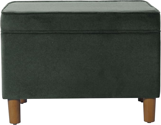 Spatial Order Home Decor | Dinah Collection Modern Storage Ottoman | Ottoman with Storage for Living Room & Bedroom(Loden Green Velvet)