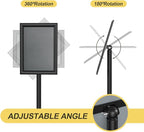 Relx Sign Holder Stand 8.5x11 inch - Adjustable Floor Standing Sign Holder - Signage Stand with Snap-Open Frame Display for Malls,Schools,Restaurants