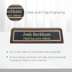 Business Wood Name Plate for Desk | Custom Desk Name Plate Personalized Gift for Office, The Perfect Engraved Name Plaque By Engraving International (2" x 8", Walnut Wood)