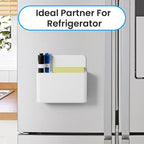 First-zgel 3 Pack Magnetic Pen Holder, Wall Mount Magnetic Dry Erase Marker Holder with Large Compartments, Self Adhesive Marker Pen Pencil Organizer for Whiteboard Fridge Locker Accessories (White)