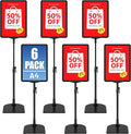 VAIIGO 6Pack Sign Stand for Display A4, Adjustable Poster Stand for Table Top & Floor, Floor Standing Sign Holder, Signage Stands for Business, Tradeshow, Store, Farm Display Stands