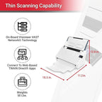 Xerox Visioneer Xerox D35 Scanner, USB Office Document Scanner for PC and Mac, 45 PPM, Automatic Document Feeder (ADF), White