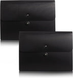 Expanding File Folder File Organizer 13 Pockets File Organizer Accordion Filing Folder Expandable File Folder for Documents Aesthetic Paper Organizer Folder for Work, School, Home, Office, 2Black