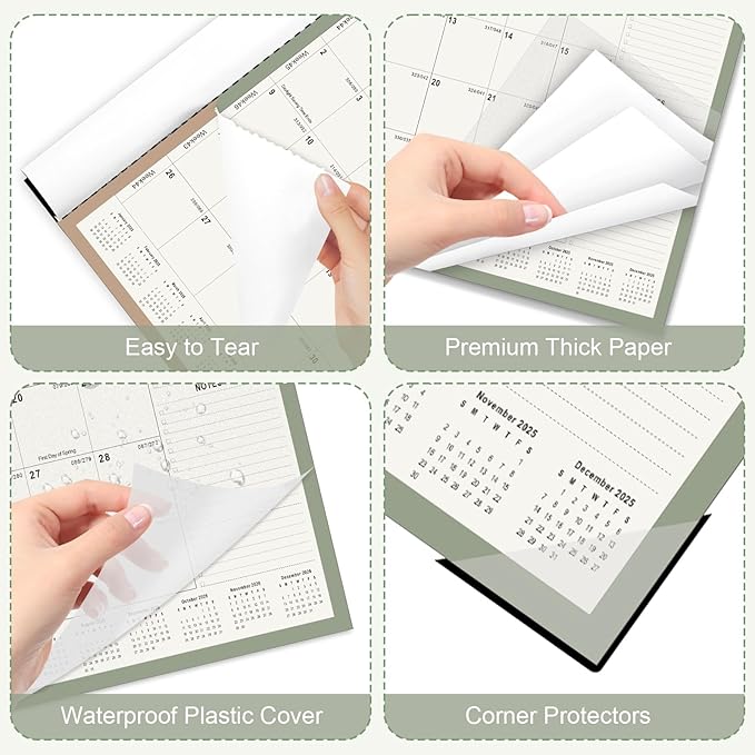 Gannyfer Desk Calendar 2026, Large 2026 Desk Calendar 22" x 17", Now - Dec 2026, 18 Monthly Academic Desktop Calendar with To-Do List and Notes, Plastic Cover, Thick Paper, 2026 Calendar for Planning and Organizing(6 Stickers)