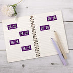 500pcs 2026 Year Stickers, 5x2.5cm/1.97x0.98in 26 Year Colored Self-Adhesive Chart Stickers File Folder Labels for Office Supplies (Night Purple)