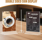 NICELINK 9 Pack Acrylic Sign Holder 8.5x11 Inch, Double Sided Clear Flyer Display Stand, Plastic Menu Stand, Table Top Sign Picture Paper Frames for Wedding table Number Office Store Restaurant