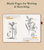 PAIBAS Blank Journal Notebook for Women Men,160 Pages,A5 Hardcover Sketchbook for Drawing, Sketch book, Unlined Notebooks for School,Work, Note Taking,Travel Journals for Writing 5.8"x8.5" (Brown)