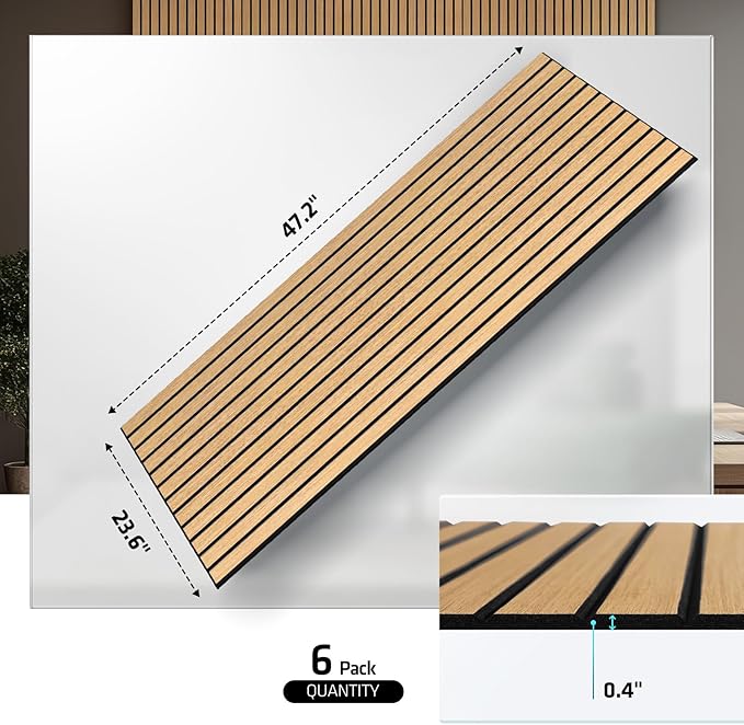 UMIACOUSTICS 6 Packs Acoustic Panel,47.2 x 23.6 Inches Decorative Sound Proof Panel for Office,Home Theater,Studio,Khaki