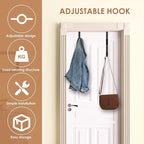 LSCSJUNS 8Pcs Cubicle Hook Sturdy Metal Wall Hooks Adjustable Hangers with Screwdriver Space Saving Cubicle Fabric Hooks for Hanging Clothes Hats Towel