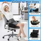 DailyCuddles Seat Cushion, Chair Cushions for Office Chairs/Desk Seats/Wheelchair - Hip&Sciatica&Tailbone Pain Relief Memory Foam Office Chair Cushion for Long Sitting Office Workers, Black