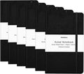 Huhuhero Notebooks Journal, Ruled Notebook, Premium Thick Paper Lined Journal, Black Hardcover Notebook for Office Home School Business Writing Note Taking Journaling, 5"×8.25" (6, Black)