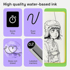 ARTISTRO Set of 2 Fineliner Pens, Black Micro Pens for Drawing, Waterproof Archival Ink, Ultra Fine Tip Pen for Illustration, Technical Pen, Sketching, Writing, Drawing, Journaling, Pair of Fine Tip
