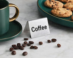 New Star Foodservice Stainless Steel Table Tent Sign (Silver (Coffee), 2 x 2-Inch (Set of 2))