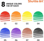 Shuttle Art 304 Pack Washable Markers, 8 Colors Broad Line Markers, Separate Pack of 38, Conical Tip Marker Bulk with a Box, Home Classroom School Supplies for Toddlers Kids Adults Students Teachers
