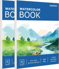 Hapikalor 9"x12" Watercolor Paper Pad, 2-Pack, 140lb/300gsm Artist Painting Drawing Paper Book, Art Supplies for Adults Kids, Watercolors, Watercolor Paint Set, Sketchbook, Journal, Blue