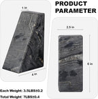 Karibiber Marble Bookends for Heavy Books, Decorative Book Ends for Shelves, Titanium Black Stone Durable and Heavy-Duty Book Ends for Hardback Books & CDS, Unique Book Stopper & Holder, Set of 2