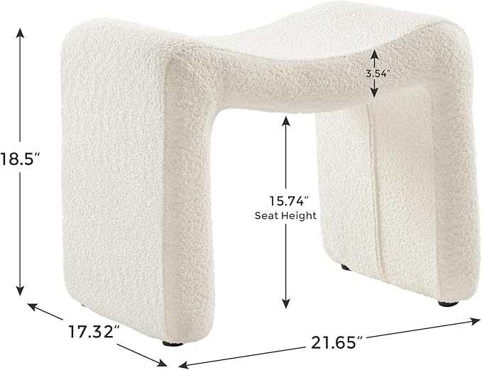 VANOMi Small Footstool Ottoman, Multi-Functional Modern Foot Stool, Sofa Footrest Extra Seating for Living Room, Entryway, Hallways and Bedrooms, Small, White