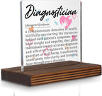 Diagnostician Gifts, Appreciation Desk Decor for Diagnostic Medical Professionals, Thank You Plaque for Doctors Nurses Healthcare Staff Graduation Birthday Office Decorative Sign PA022