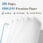 CAGIE Textured Hardcover Lined Journal for Women and Men, A5 Leather Journal Notebook with 256 Pages, 100GSM Paper – College Ruled Journaling Notebook for Writing, Work, School, Daily Diary