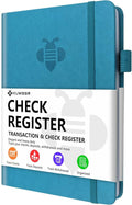 KUMEER Check Register – Elegant Check Registers for Personal Checkbook with Check & Transaction Registers, Hardcover Checkbook Log 5.2x7.6" (Turquoise)